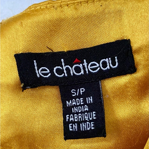 LE CHATEAU satiny yellow top for women size small - Picture 6 of 6